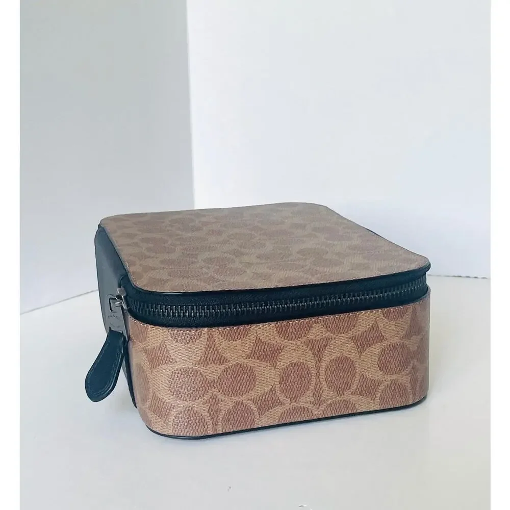 Coach Tech Organizer Colorblock Signature Canvas Travel Case Khaki Brown CY392